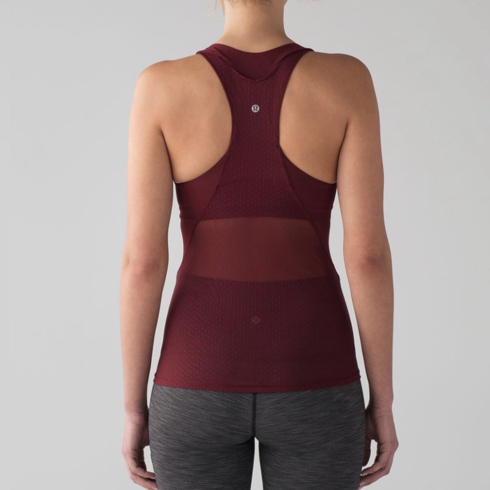 Lululemon Body Con Yoga Tank Top Deep Rouge Size 6